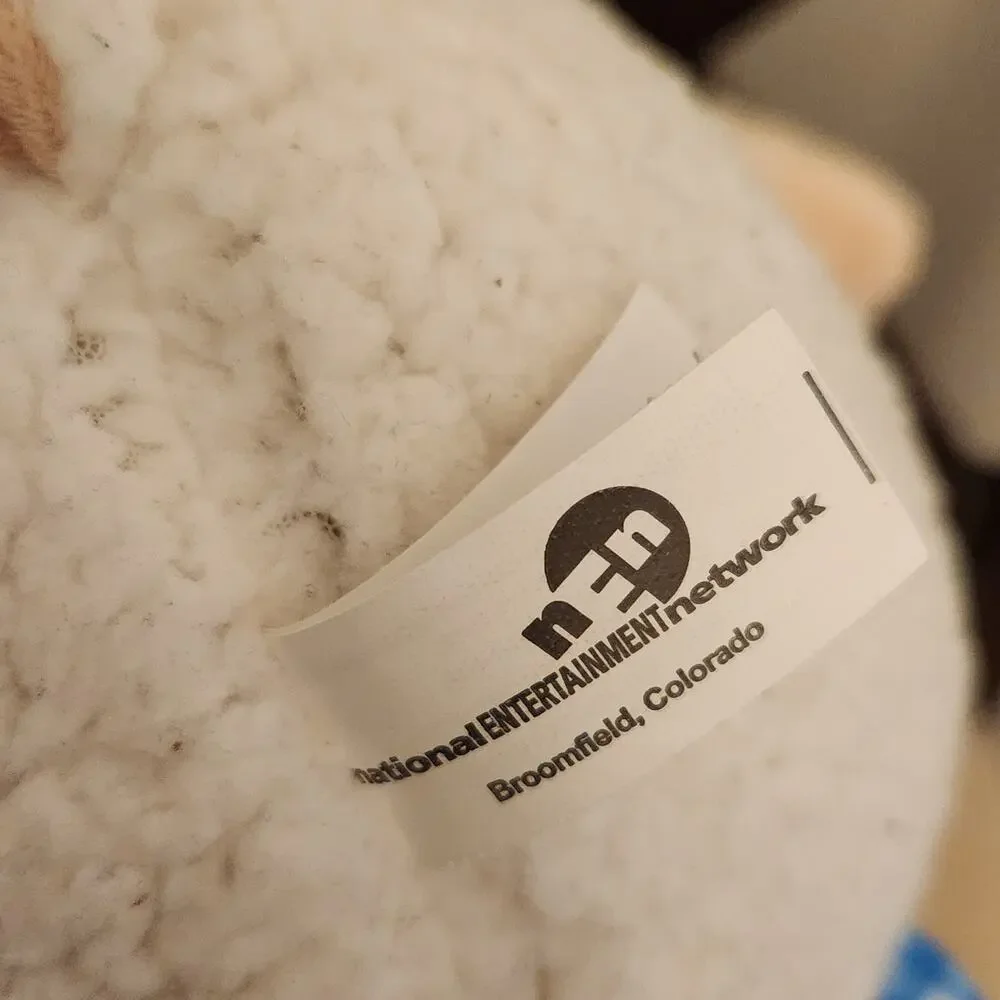 Deadstock VTG Sugar Loaf Spring Plush Lamb Blue Gingham Pajamas Claw Machine Toy